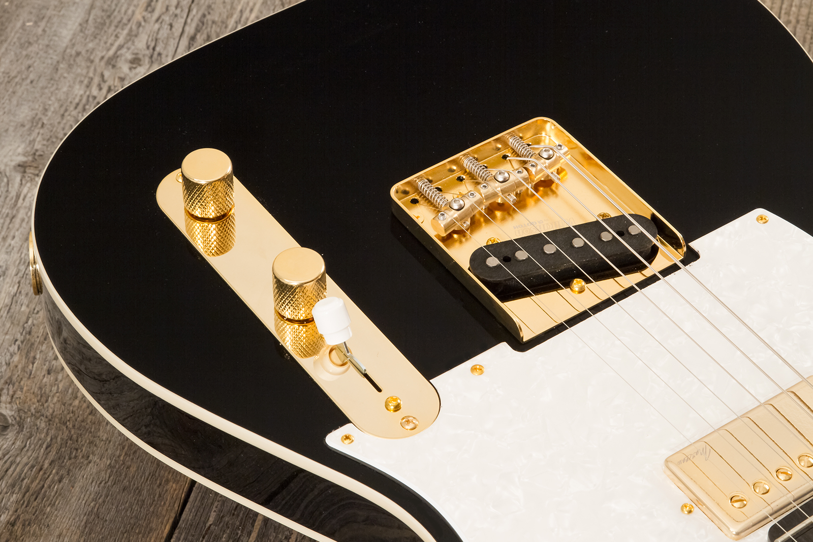 Marceau Guitars Elegante Custom Traditional Sh Ht Mn #t316024 - Black - Televorm elektrische gitaar - Variation 3