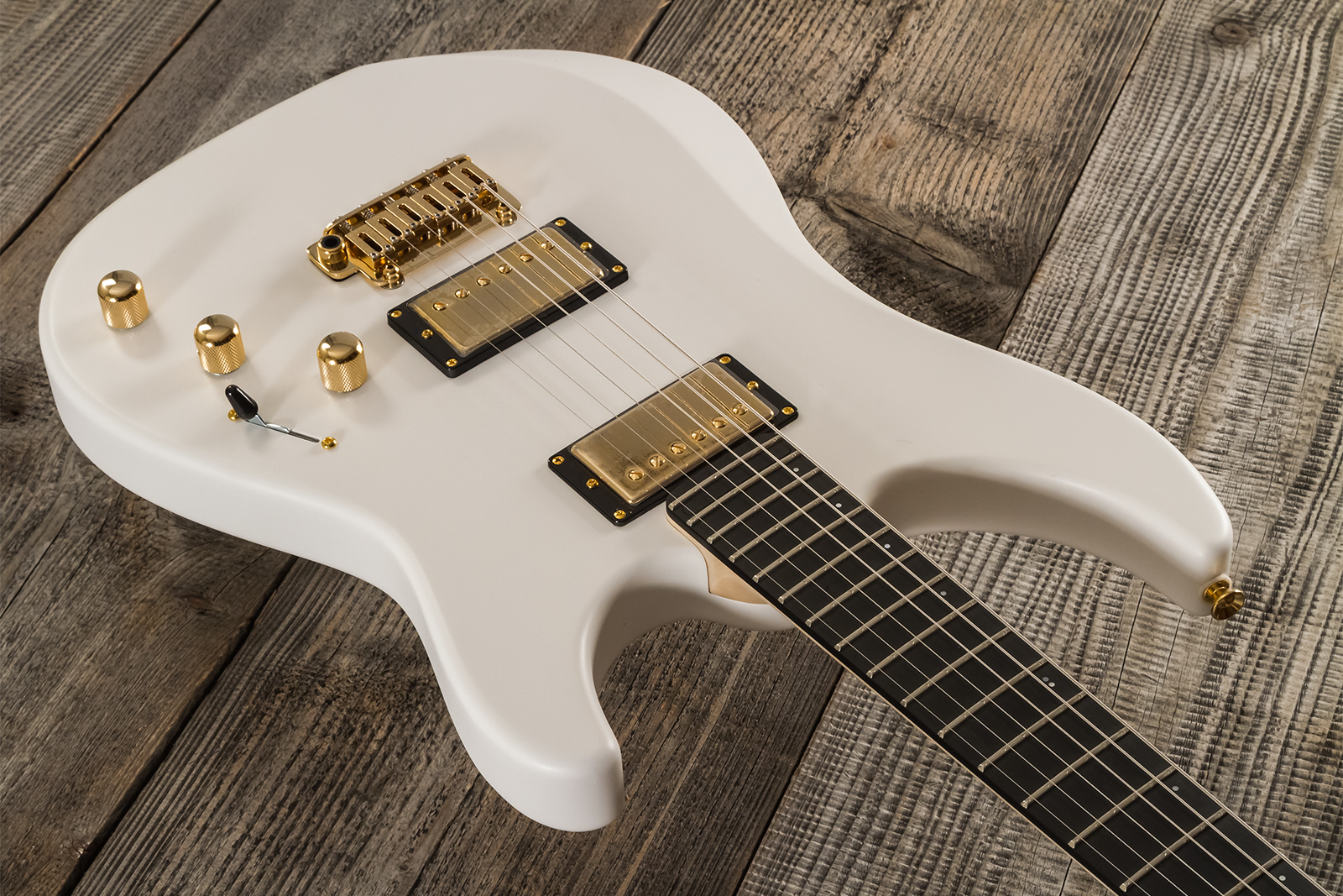 Marceau Guitars Fascinante Standard 2h Trem Ric #s17324 - Arctic White Satin - Elektrische gitaar in Str-vorm - Variation 2