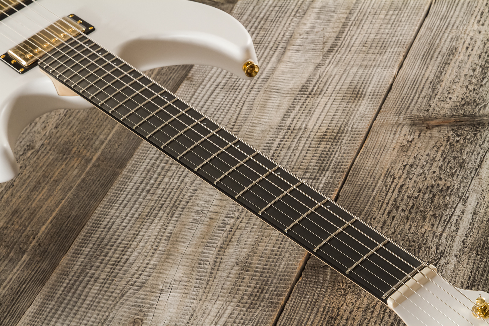 Marceau Guitars Fascinante Standard 2h Trem Ric #s17324 - Arctic White Satin - Elektrische gitaar in Str-vorm - Variation 5