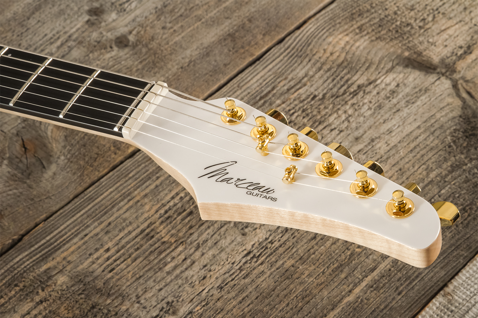 Marceau Guitars Fascinante Standard 2h Trem Ric #s17324 - Arctic White Satin - Elektrische gitaar in Str-vorm - Variation 6