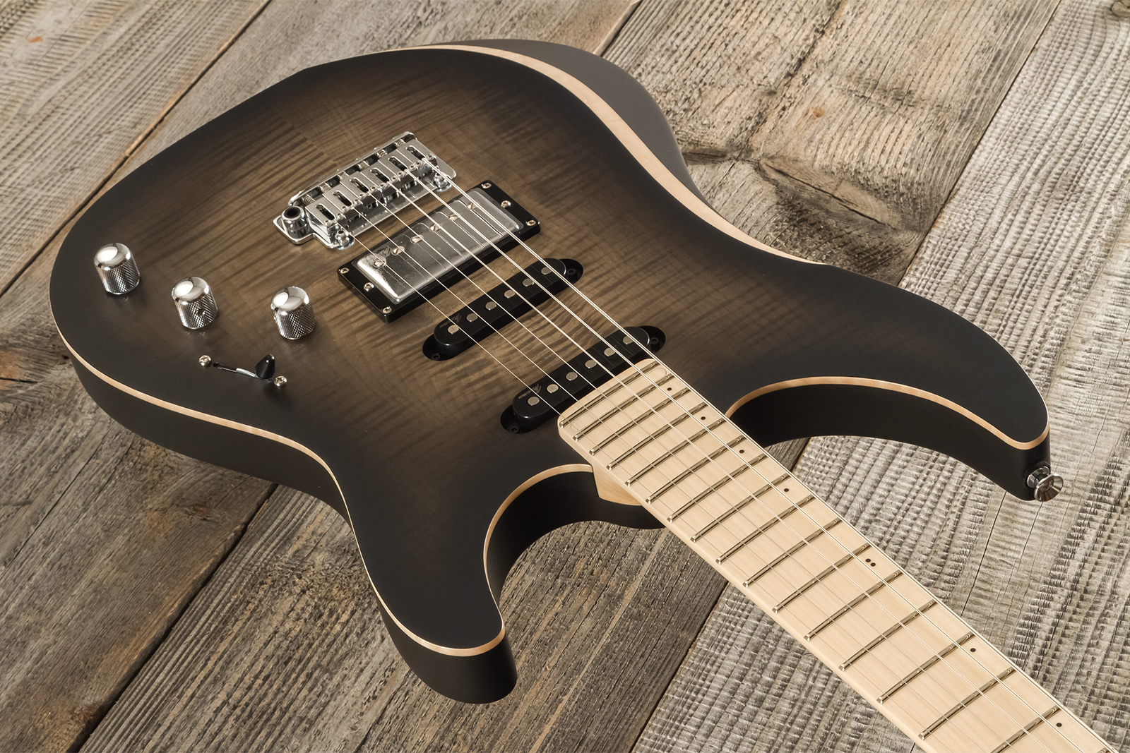 Marceau Guitars Fascinante Standard Hss Trem Mn #s17224 - Black Burst Satin - Elektrische gitaar in Str-vorm - Variation 2