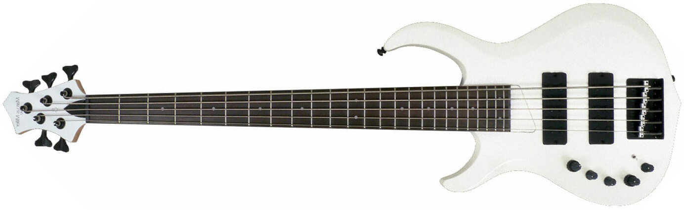 Marcus Miller M2 5st Whp Gaucher Lh Active Rw - White Pearl - Solid body elektrische bas - Main picture