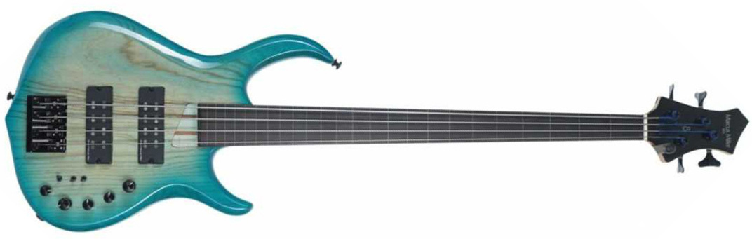 Marcus Miller M5 Swamp Ash 4st Fl Active Eb - Transparent Blue - Solid body elektrische bas - Main picture