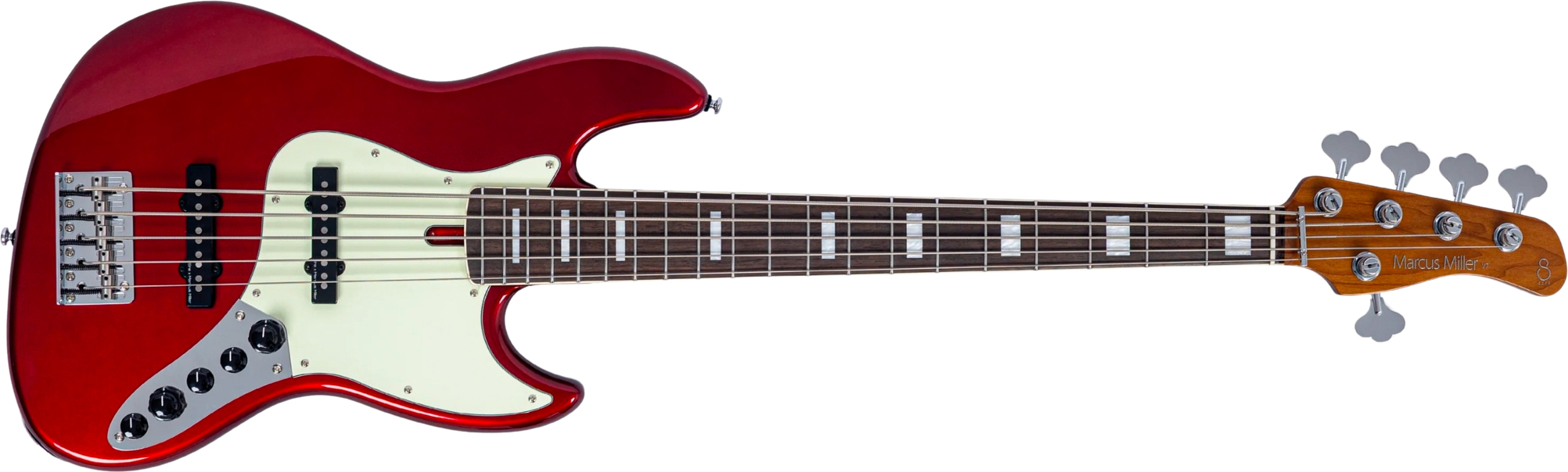 Marcus Miller Marcus Miller V7 Alder 2nd Gen 5st 5c Active Mn - Candy Apple Red - Solid body elektrische bas - Main picture
