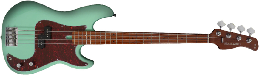 Marcus Miller P5 Alder 4st Fretless Mn - Mild Green - Solid body elektrische bas - Main picture