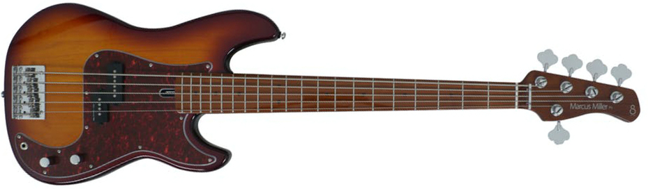 Marcus Miller P5 Alder 5st Mn - Tobacco Sunburst - Solid body elektrische bas - Main picture