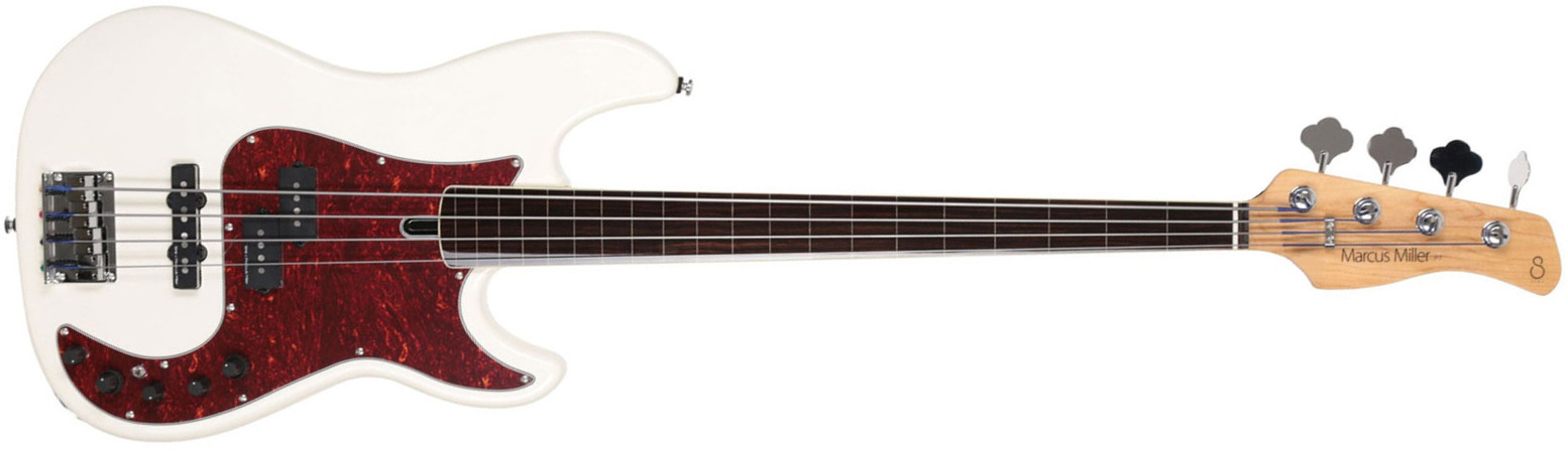Marcus Miller P7 Alder 4st Fretless 2nd Generation Active Eb - Antique White - Solid body elektrische bas - Main picture