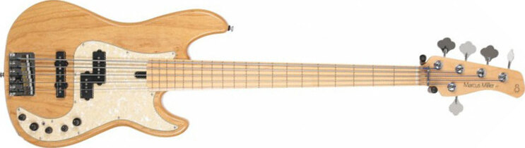 Marcus Miller P7 Swamp Ash Fretless 5st 2nd Generation 5c Active Mn Sans Housse - Natural - Solid body elektrische bas - Main picture