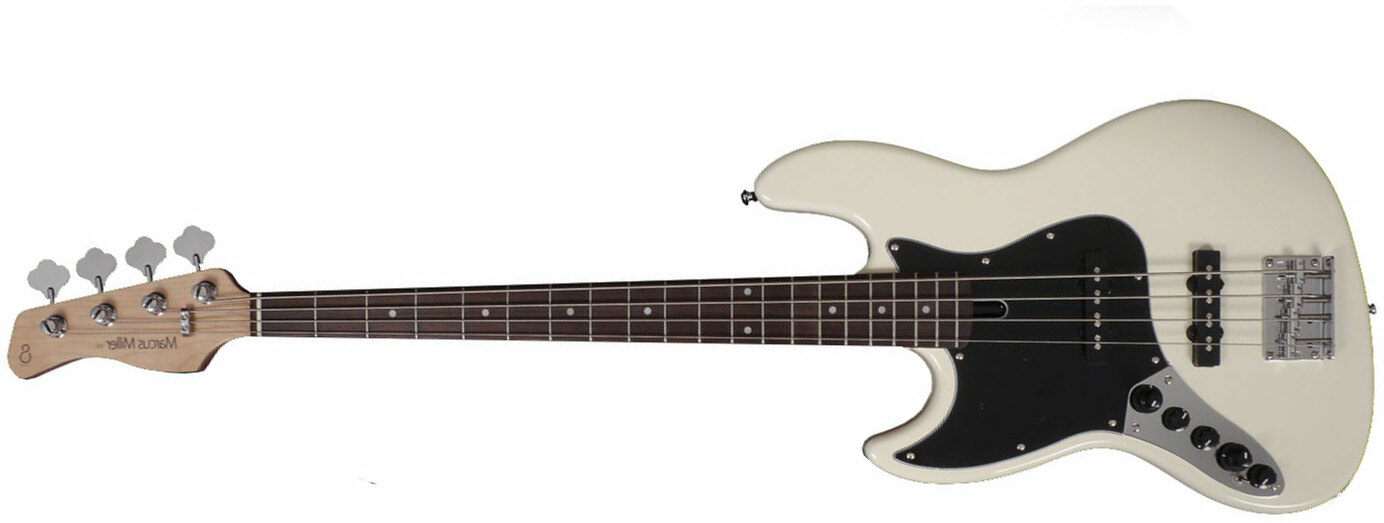 Marcus Miller V3 4st Awh Gaucher Lh Active Rw - Antique White - Solid body elektrische bas - Main picture