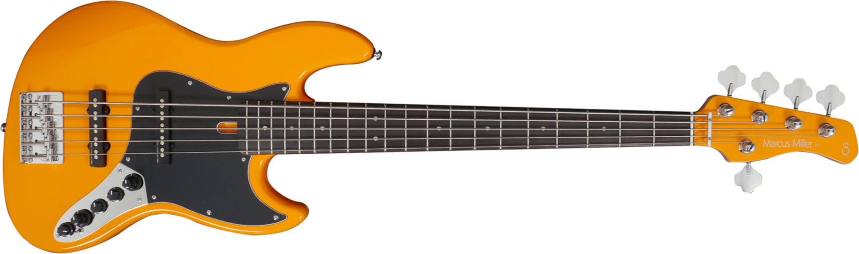 Marcus Miller V3 5st 2nd Generation 5-cordes Active Rw Sans Housse - Orange - Solid body elektrische bas - Main picture