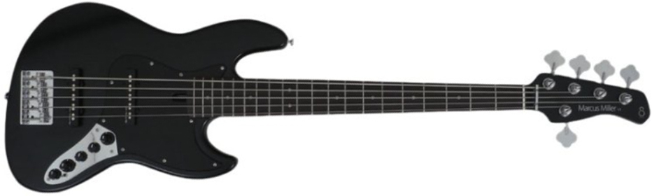 Marcus Miller V3 5st 2nd Generation 5c Active Rw Sans Housse - Black Satin - Solid body elektrische bas - Main picture