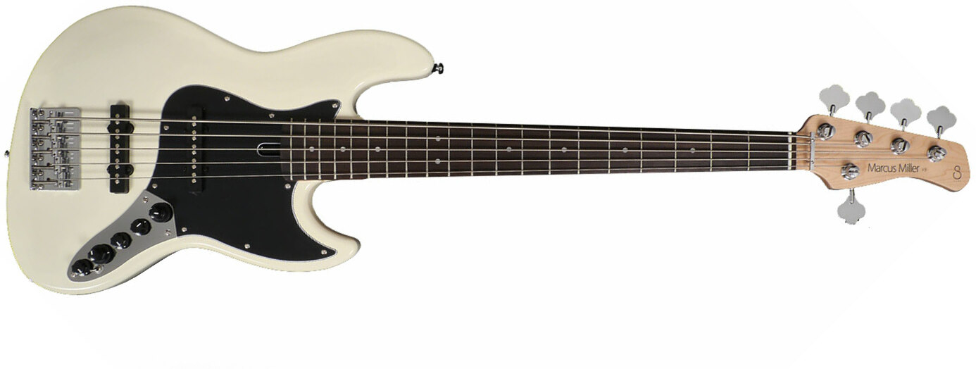 Marcus Miller V3 5st 2nd Generation Awh Active Rw - Antique White - Solid body elektrische bas - Main picture