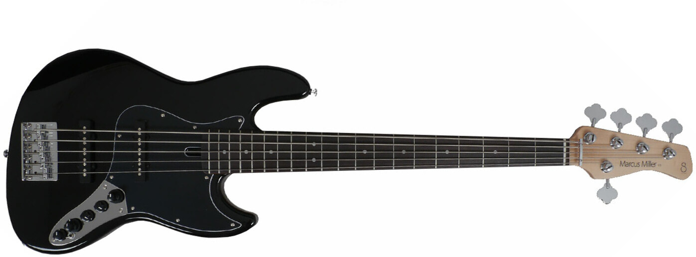 Marcus Miller V3 5st 2nd Generation Bk Active Rw - Black - Solid body elektrische bas - Main picture