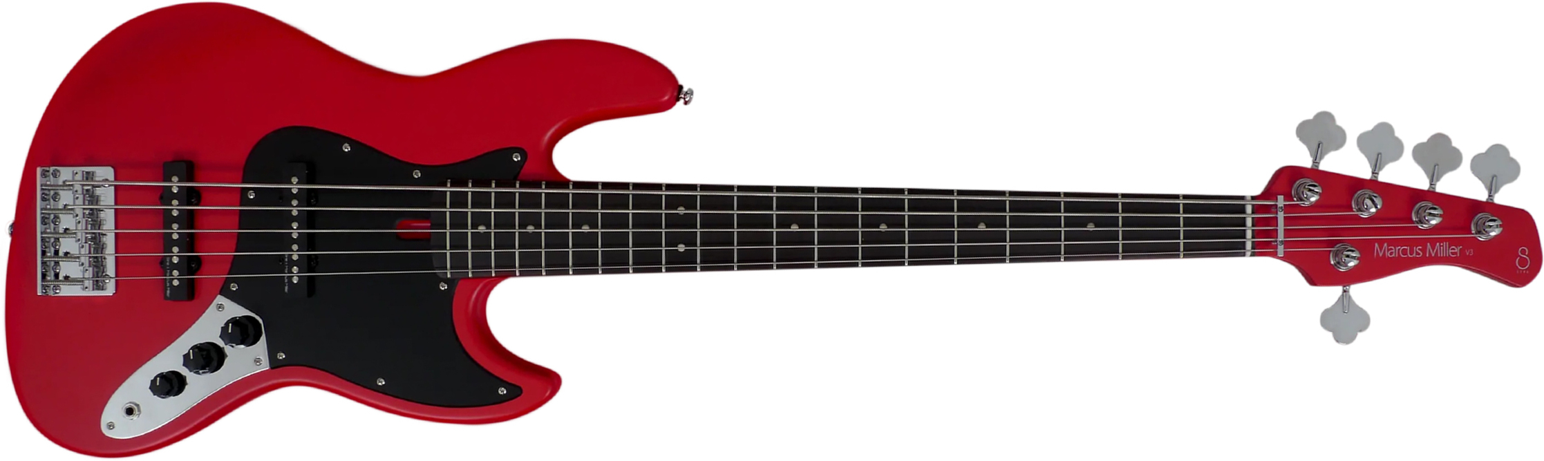 Marcus Miller V3p 5st 5c Rw - Red Satin - Solid body elektrische bas - Main picture