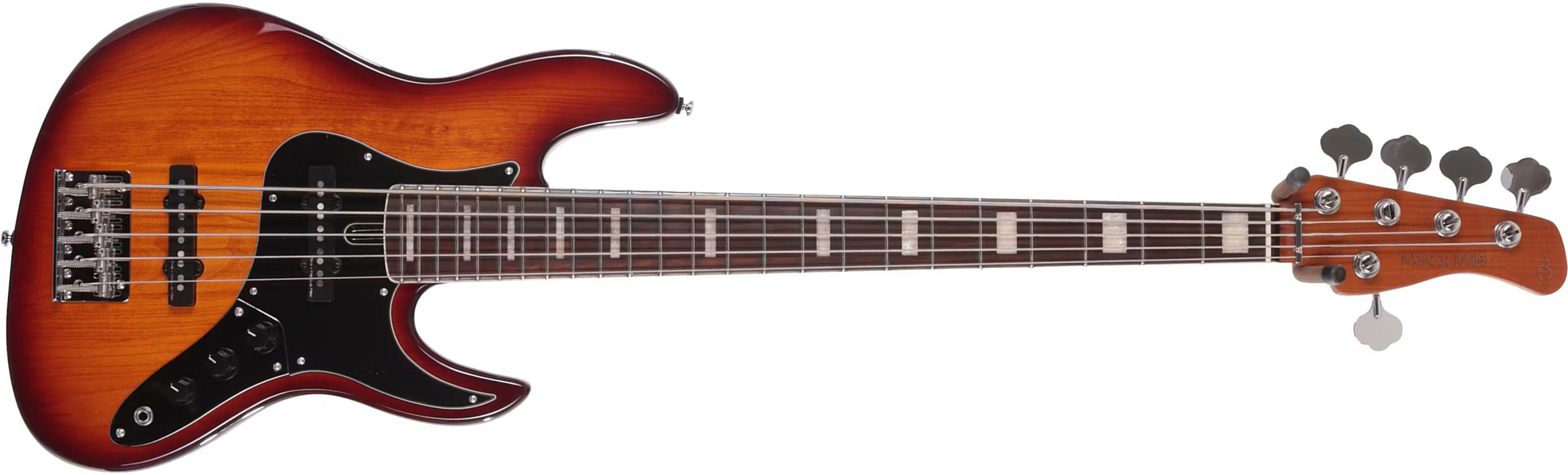 Marcus Miller V5 24 Fret 5st 5c Rw - Tobacco Sunburst - Solid body elektrische bas - Main picture