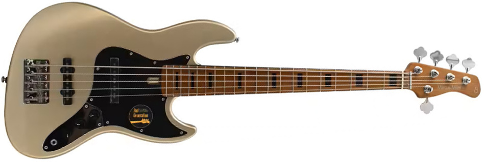 Marcus Miller V5 Alder 5st Mn - Champagne Gold Metallic - Solid body elektrische bas - Main picture
