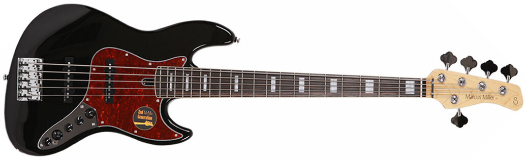 Marcus Miller V7 Alder 5st 2nd Generation 5-cordes Eb Sans Housse - Black - Solid body elektrische bas - Main picture