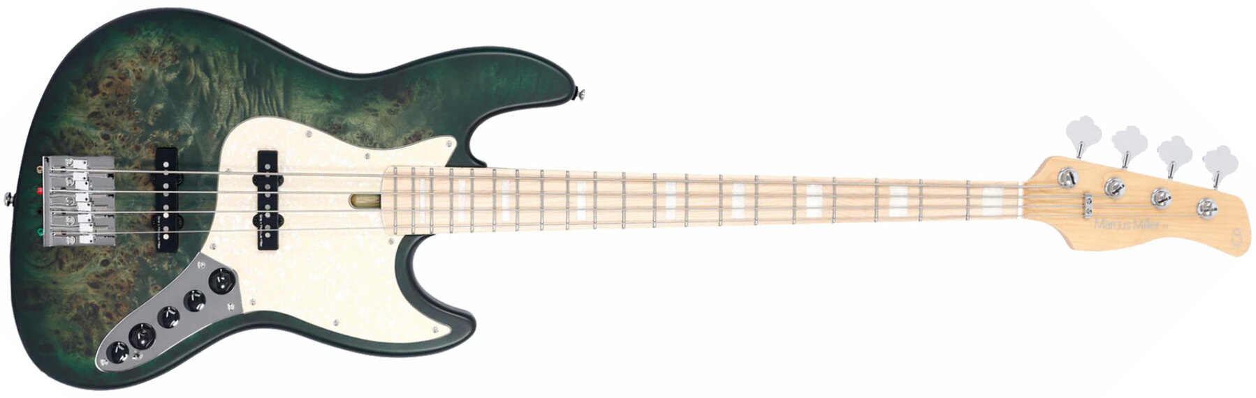 Marcus Miller V7 Ash Reissue 4st 4c Active Mn - Trans Green Satin - Solid body elektrische bas - Main picture