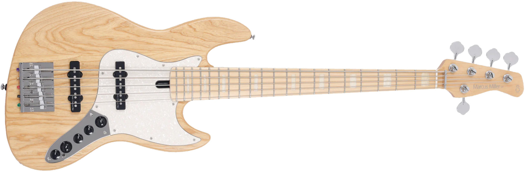 Marcus Miller V7 Ash Reissue 5st 5c Active Mn - Natural Satin - Solid body elektrische bas - Main picture