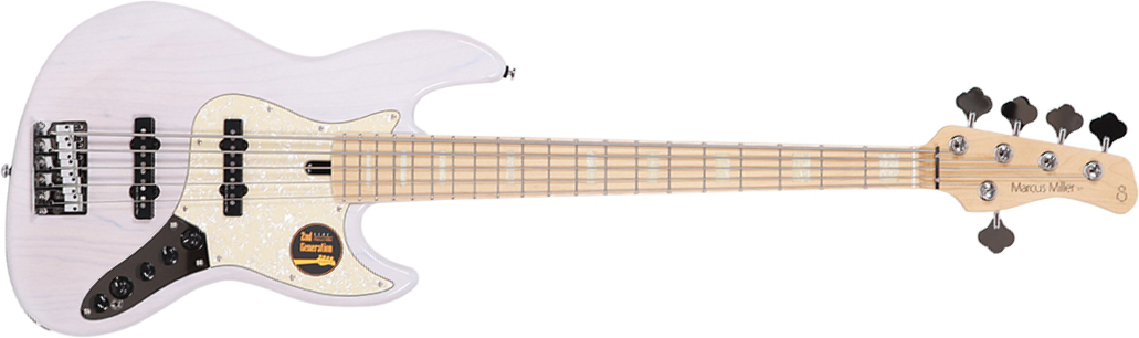 Marcus Miller V7 Swamp Ash 5st 2nd Generation 5-cordes Mn Sans Housse - White Blonde - Solid body elektrische bas - Main picture