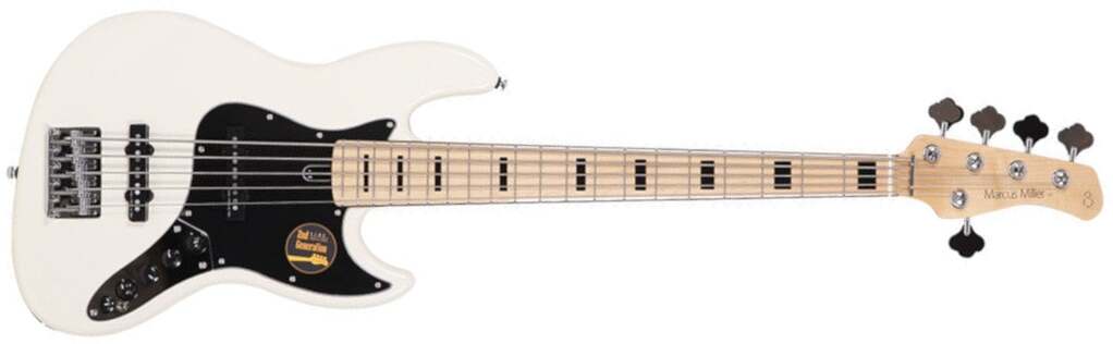 Marcus Miller V7 Vintage Alder 5st Awh Mn Active - Antique White - Solid body elektrische bas - Main picture