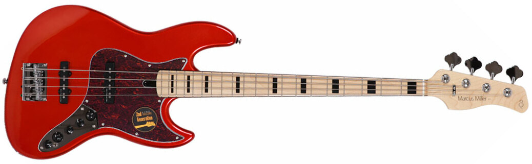 Marcus Miller V7 Vintage Ash 4-string 2nd Generation Mn Sans Housse - Bright Red Metallic - Solid body elektrische bas - Main picture