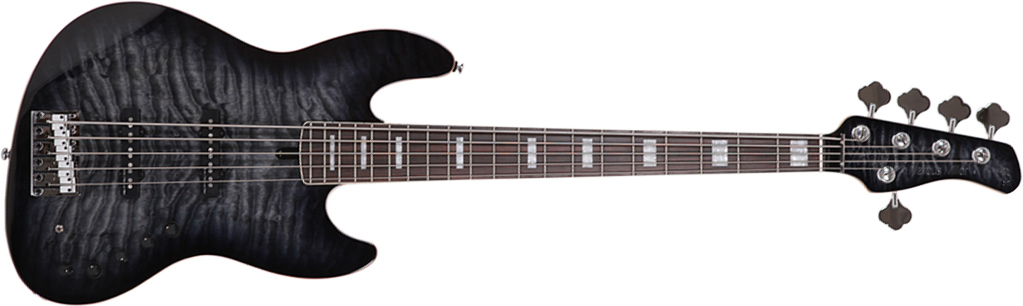 Marcus Miller V9 Swamp Ash 5st 2nd Generation 5-cordes Eb Sans Housse - Transparent Black - Solid body elektrische bas - Main picture