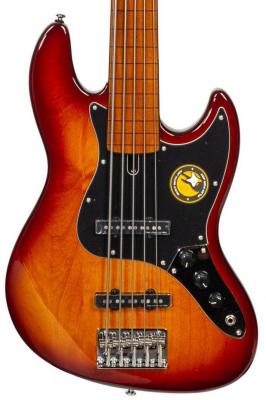Solid body elektrische bas Marcus miller V5 Alder Fretless 5ST - Tobacco sunburst