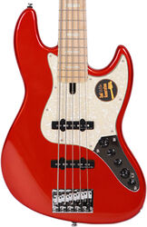 Solid body elektrische bas Sire Marcus Miller V7 Swamp Ash 5ST 5-String (2nd Gen) - Bright metallic red