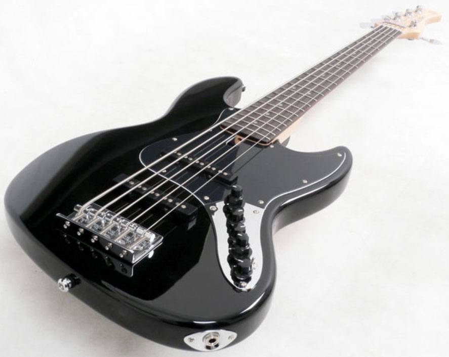 Marcus Miller V3 5st Bk Gaucher Lh Active Rw - Black - Solid body elektrische bas - Variation 2