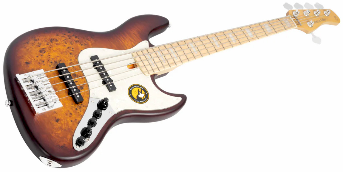 Marcus Miller V7 Ash Reissue 5st 5c Mn Sans Housse - Tobacco Sunburst Satin - Solid body elektrische bas - Variation 2