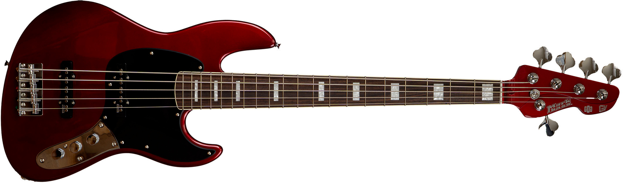 Markbass Mb Gv 5c Cr Rw Fc Passive Gloxy Gog Rw - Red Passion - Solid body elektrische bas - Main picture