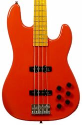 Solid body elektrische bas Markbass MB GV 4 Gloxy Val CR MP - fiesta red