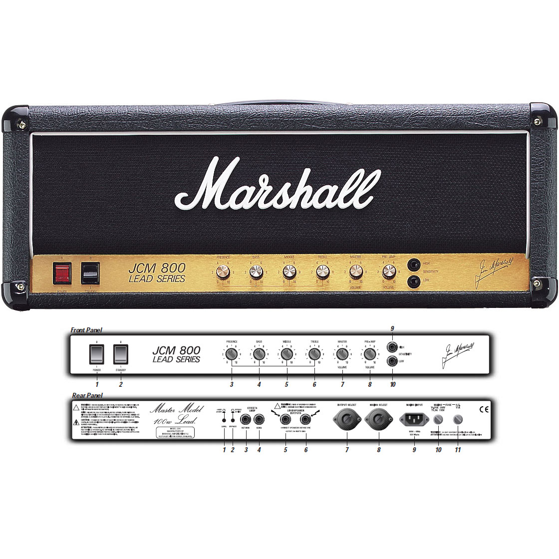 Marshall Jcm800 2203 Vintage Reissue 100w Black - Gitaarversterker top - Variation 2