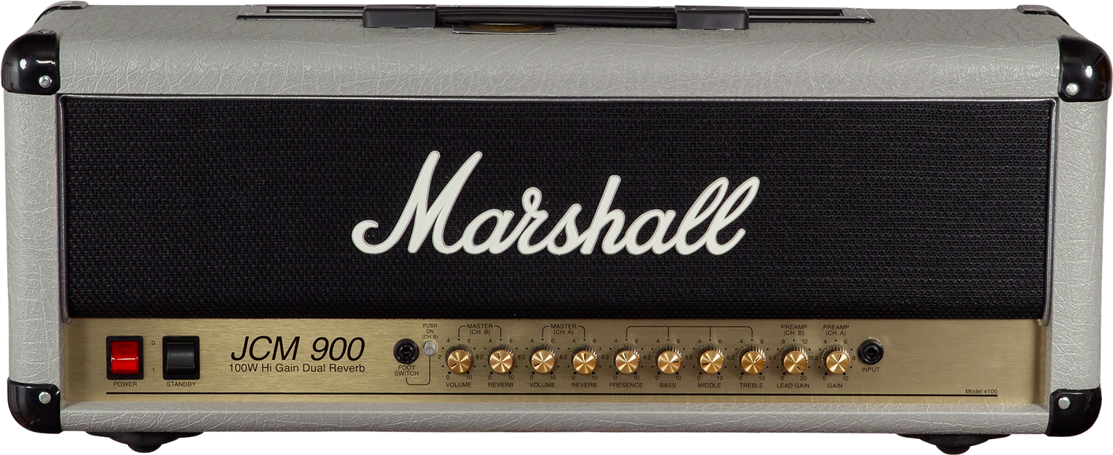 Marshall Jcm900 4100 Vintage Reissue Head 100w El34 Silver - Gitaarversterker top - Main picture