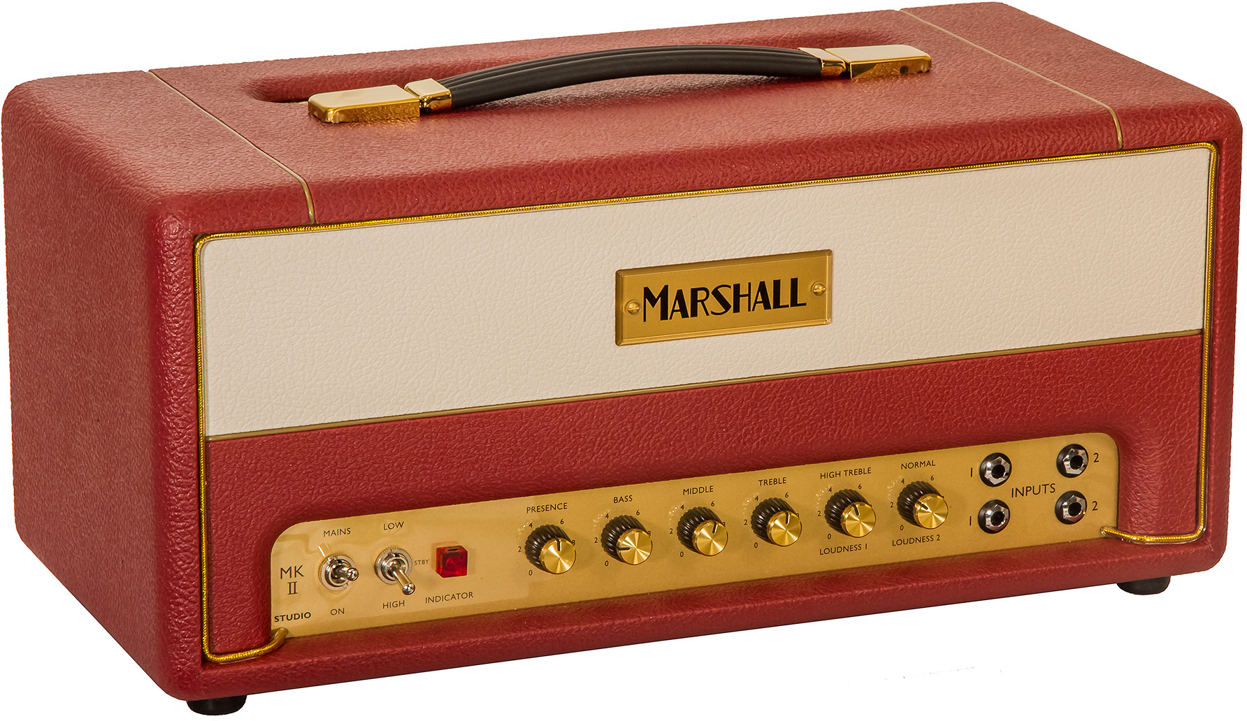 Marshall Studio Vintage Sv20h Head 5/20w Ltd Maroon/cream Levant - Gitaarversterker top - Main picture