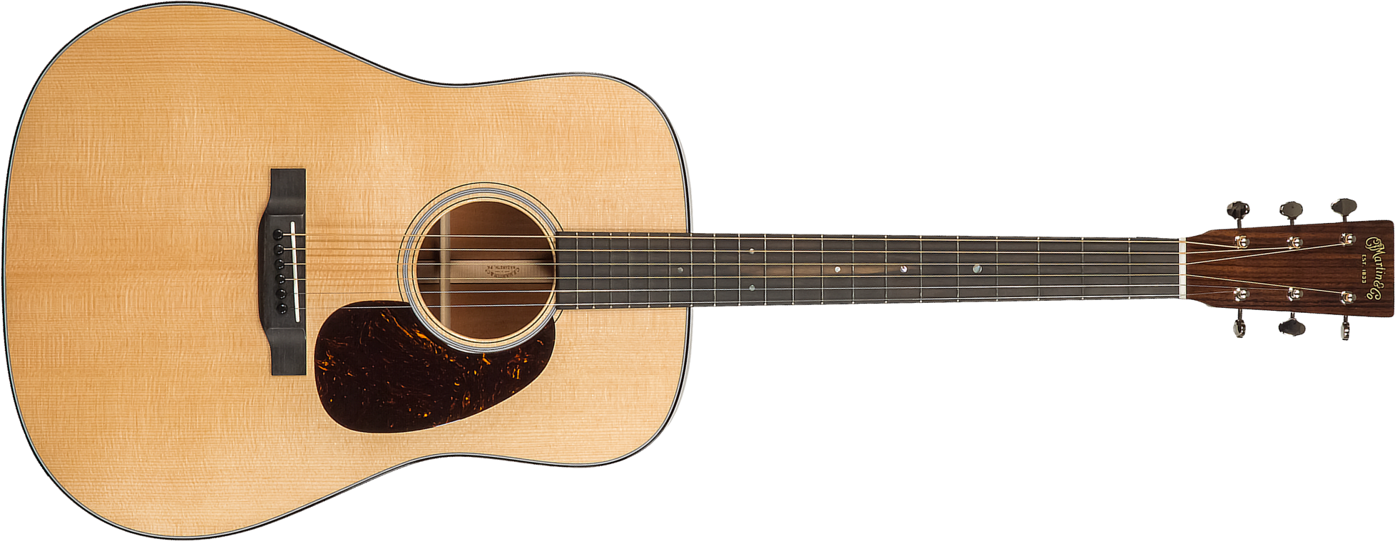 Martin Custom Shop D-18 C21-101909 Dreadnought Epicea Acajou Eb - Natural Clear - Westerngitaar & electro - Main picture