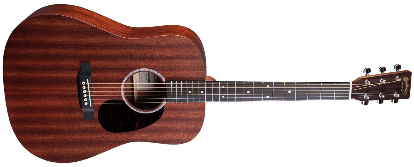 Martin D-10e Sapele Road Dreadnought Tout Sapele Ric +housse - Natural Satin - Western reisgitaar - Main picture