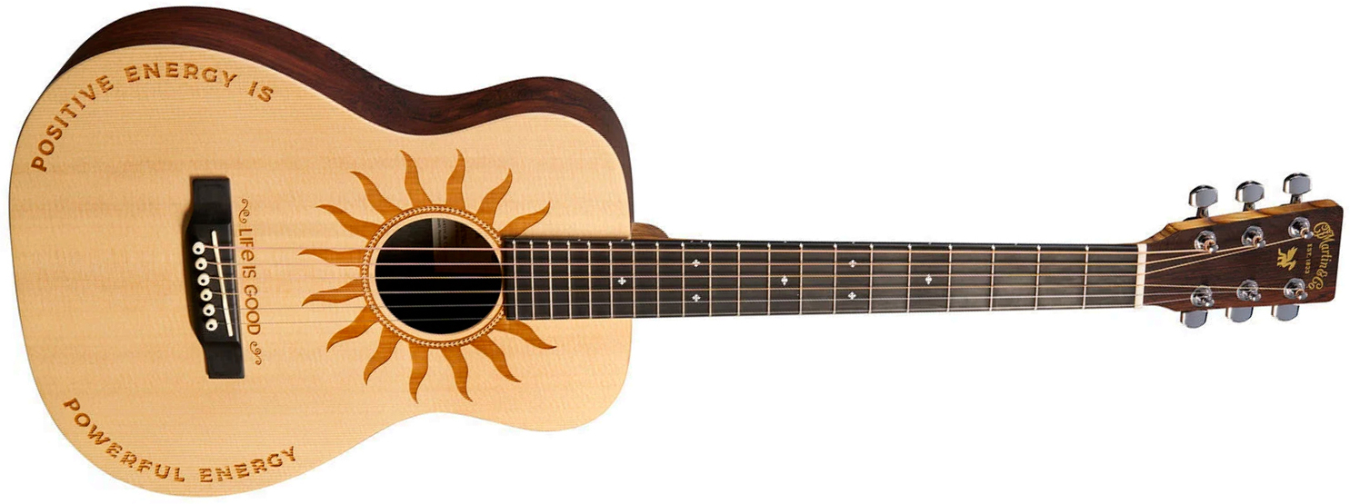 Martin Lx2 Life Is Good Little Martin Dreadnought Mini Shsc Epicea Palissandre Hpl Ric - Natural Satin - Folk gitaar - Main picture