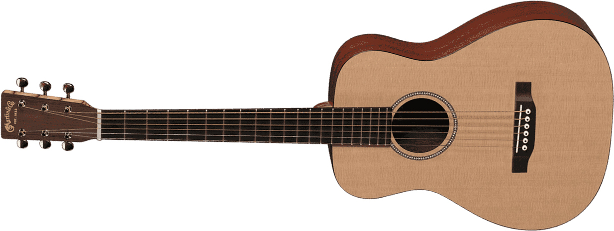 Martin Lxme Little Martin 0-14 Lh Gaucher Hpl Epicea Acajou Ric +housse - Natural Satin - Linkshandige folkgitaar - Main picture