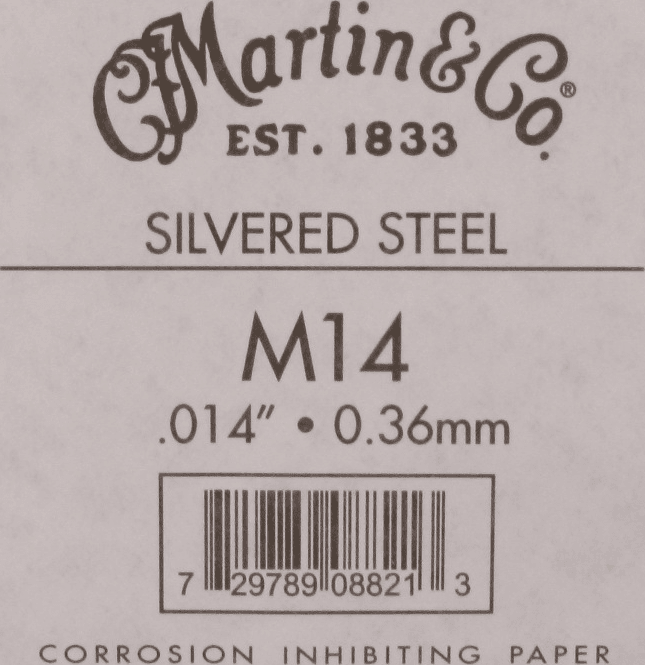 Martin Corde Au DÉtail M14 Plain Steel Single String 014 - Westerngitaarsnaren - Main picture
