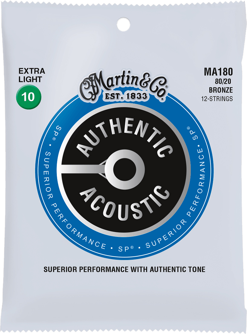 Martin Ma180 Authentic Sp 80/20 Bronze Acoustic Guitar 12c 10-47 - Westerngitaarsnaren - Main picture