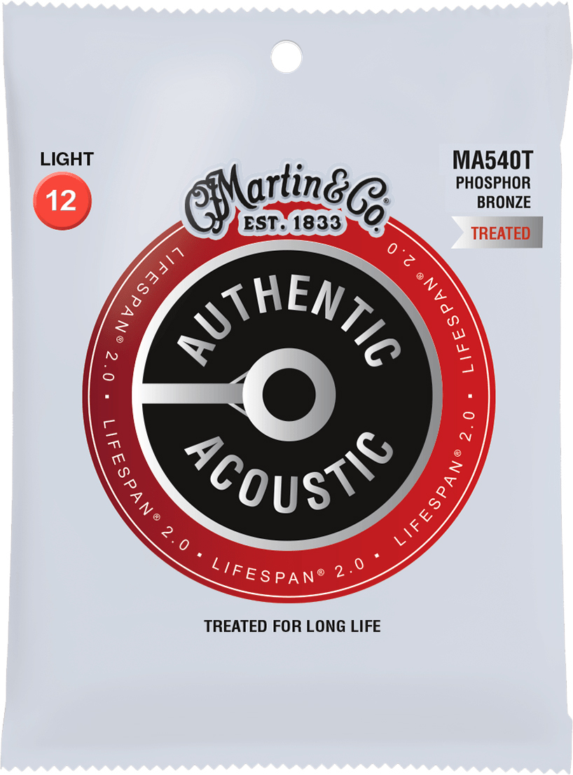 Martin Ma540t Authentic Lifespan 2.0 92/8 Phosphor Bronze Acoustic Guitar 6c 12-54 - Westerngitaarsnaren - Main picture