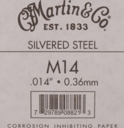 Westerngitaarsnaren  Martin M14 Plain Steel String 014 - Snaar per stuk