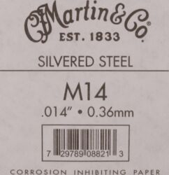 Westerngitaarsnaren Martin M14 Plain Steel String 014 - Snaar per stuk
