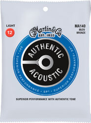 Westerngitaarsnaren  Martin MA140 Acoustic Guitar 6-String Set Authentic SP 80/20 Bronze 12-54 - Snarenset