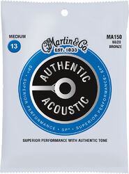 Westerngitaarsnaren Martin MA150 Acoustic Guitar 6-String set Authentic SP 80/20 Bronze 6-String Set Authentic SP 80/20 Bronze 13-56 - Snarenset