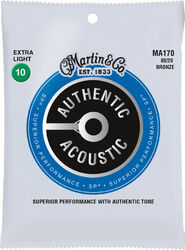 Westerngitaarsnaren  Martin MA170 Acoustic Guitar 6-String Set Authentic SP 80/20 Bronze 10-47 - Snarenset