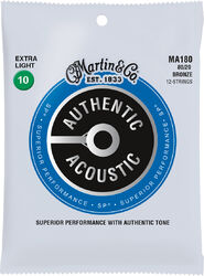 MA180 Acoustic Guitar 12-String Set Authentic SP 80/20 Bronze 10-47