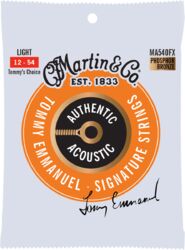 Westerngitaarsnaren  Martin MA540FX Acoustic Guitar 6-String Set Authentic Flexible Core Phosphor Bronze 12-54 - Snarenset